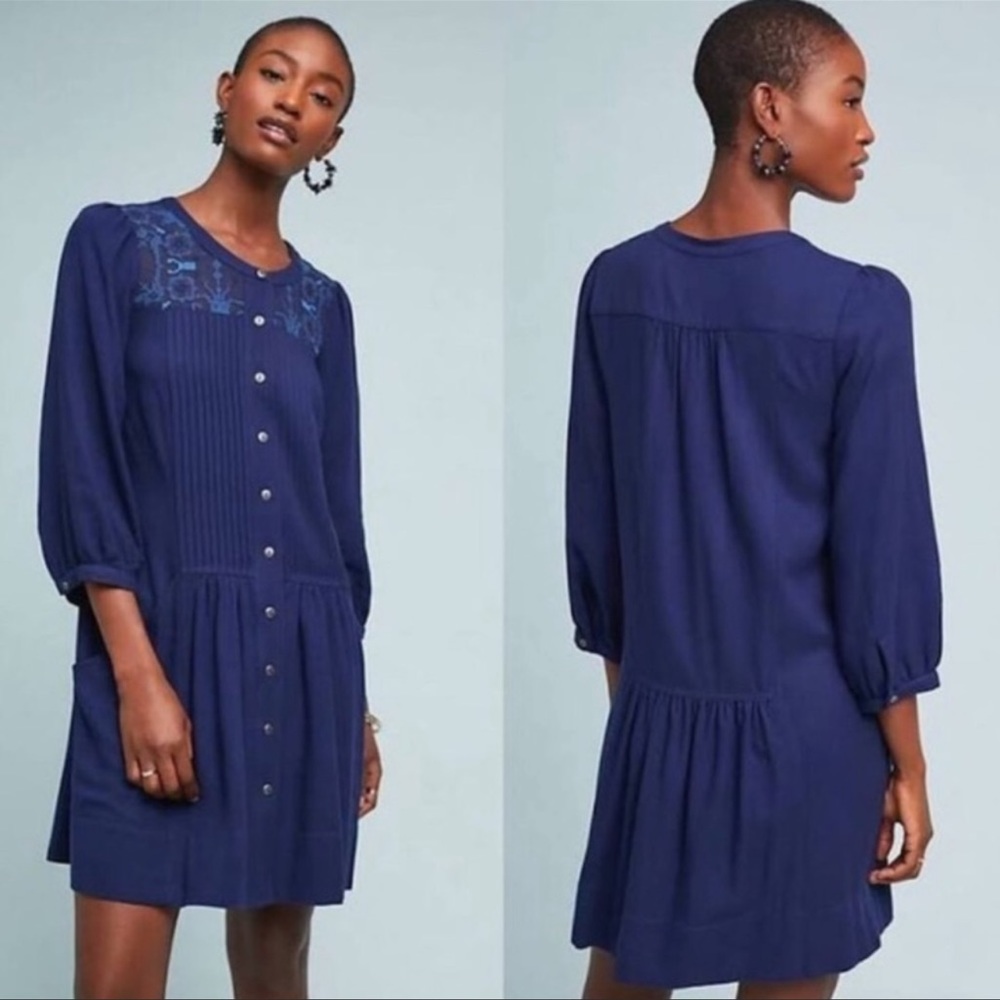 Dubois Embroidered Tunic Dress by Anthropologie